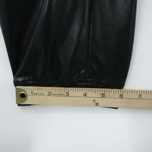 Melissa Nepton Kaja Pants Womens XL‎ Black Faux Leather Jogger Minimalist Casual - Picture 7 of 11